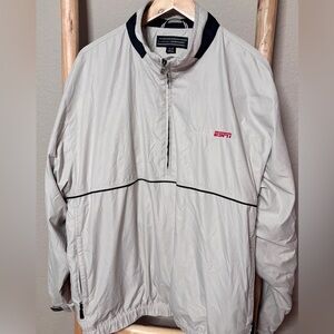 Cutter & Buck CB WeatherTec Half Zip Windbreaker XL Beige Mobile ESPN Jacket